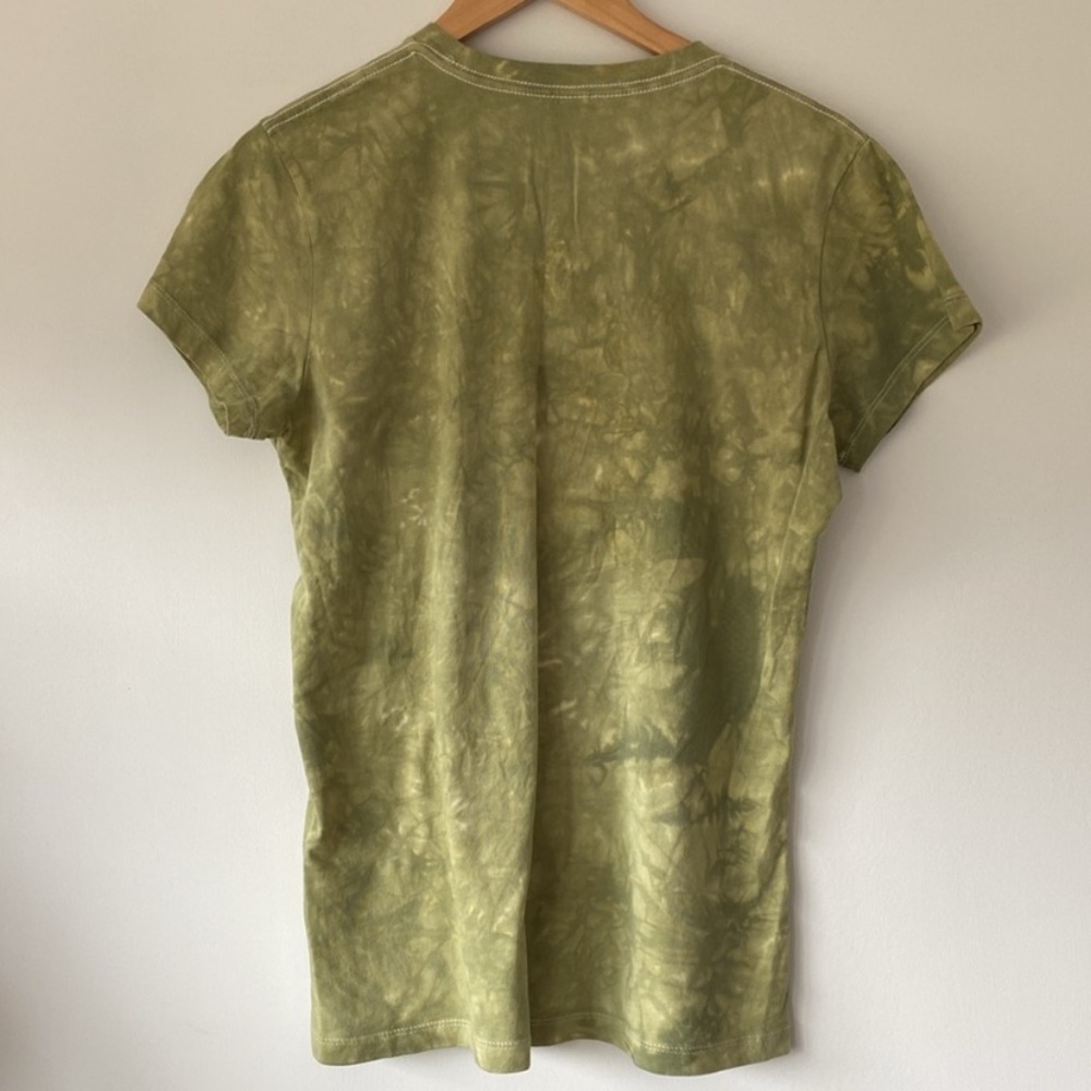 The Mountain Wolf T-Shirt Green Tie Dye Short Sleeve Native American Large - Picture 3 of 7